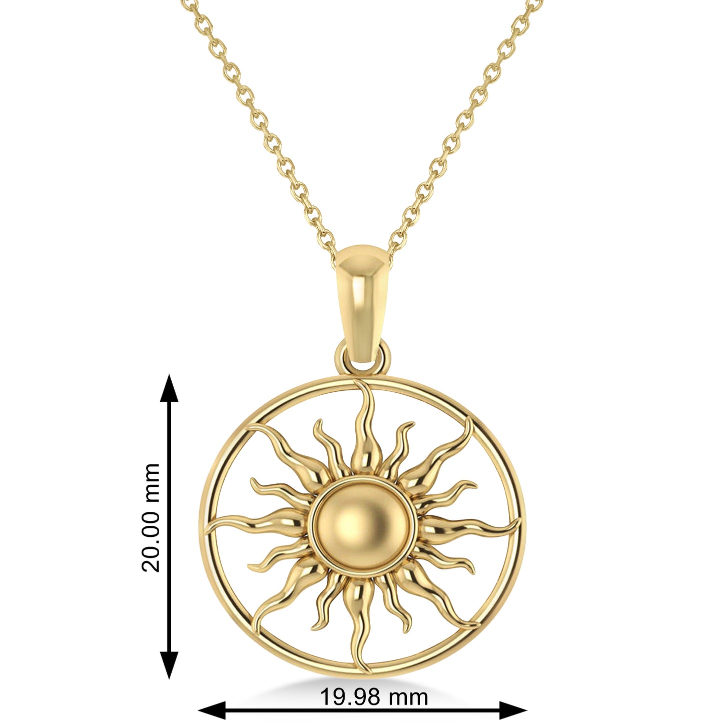 Celestial Sun Disc Gold Pendant Necklace