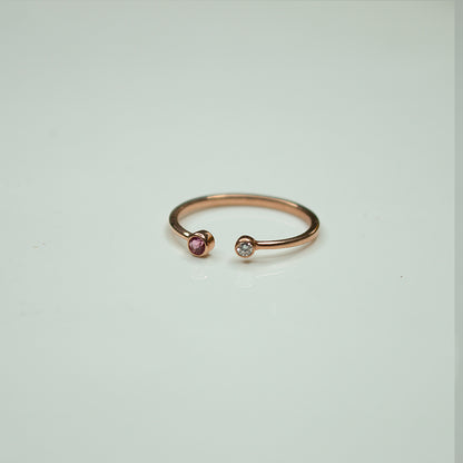 Delicate Tourmaline and Diamond Ring in Gold | Minimalist Fine Jewelry by Anirudh Jewels