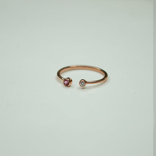 Delicate Tourmaline and Diamond Ring in Gold | Minimalist Fine Jewelry by Anirudh Jewels