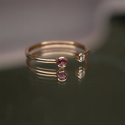 Delicate Tourmaline and Diamond Ring in Gold | Minimalist Fine Jewelry by Anirudh Jewels