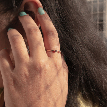 Delicate Tourmaline and Diamond Ring in Gold | Minimalist Fine Jewelry by Anirudh Jewels