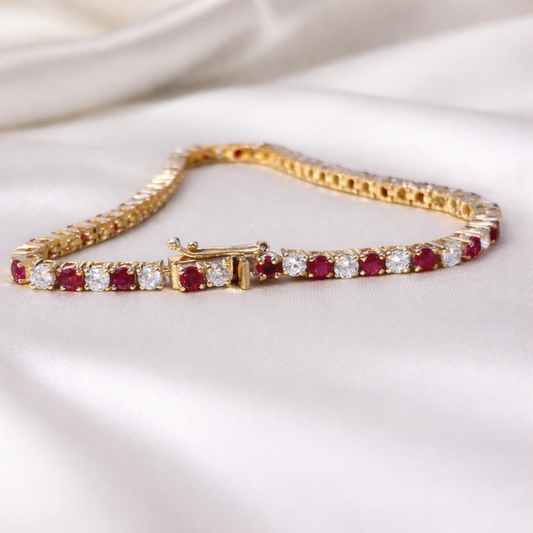 Ruby & Diamond Regal Tennis Bracelet