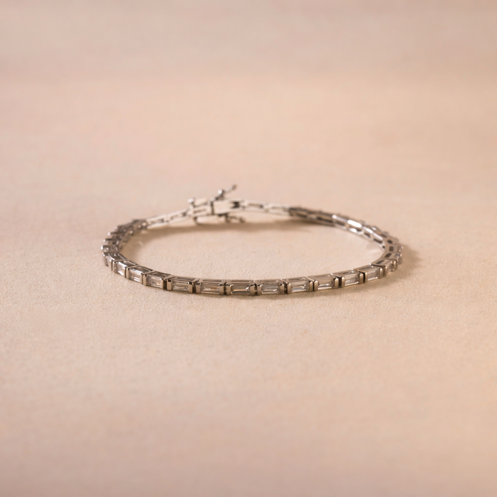 Baguette Statement Diamond Tennis Bracelet