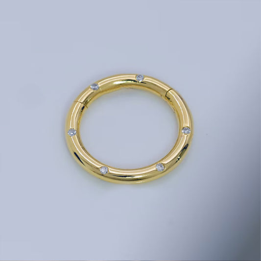 Diamond Circular Gold Lock Pendant – CVD Diamond Round Lock - Anirudh Jewels
