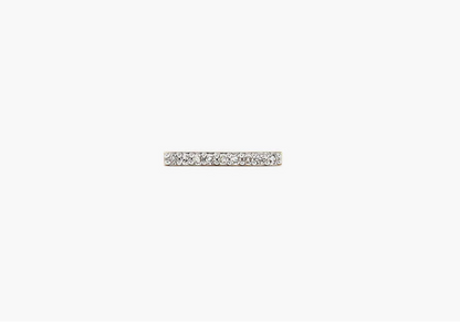 Small rectangular earring with clear stones on a white background