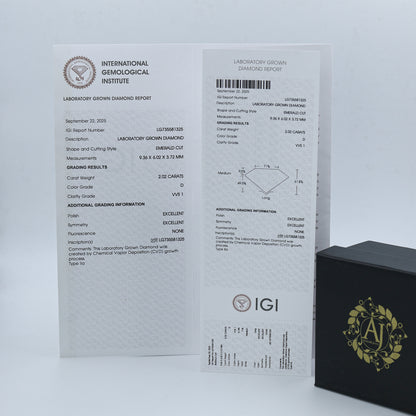 White Gold Emerald and Pear Toi et Moi Diamond Ring