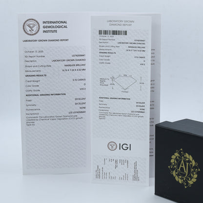 White Gold Marquise Solitaire Diamond Ring with Hidden Accents