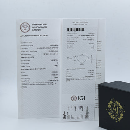 White Gold Toi et Moi Pear and Oval Diamond Bypass Ring