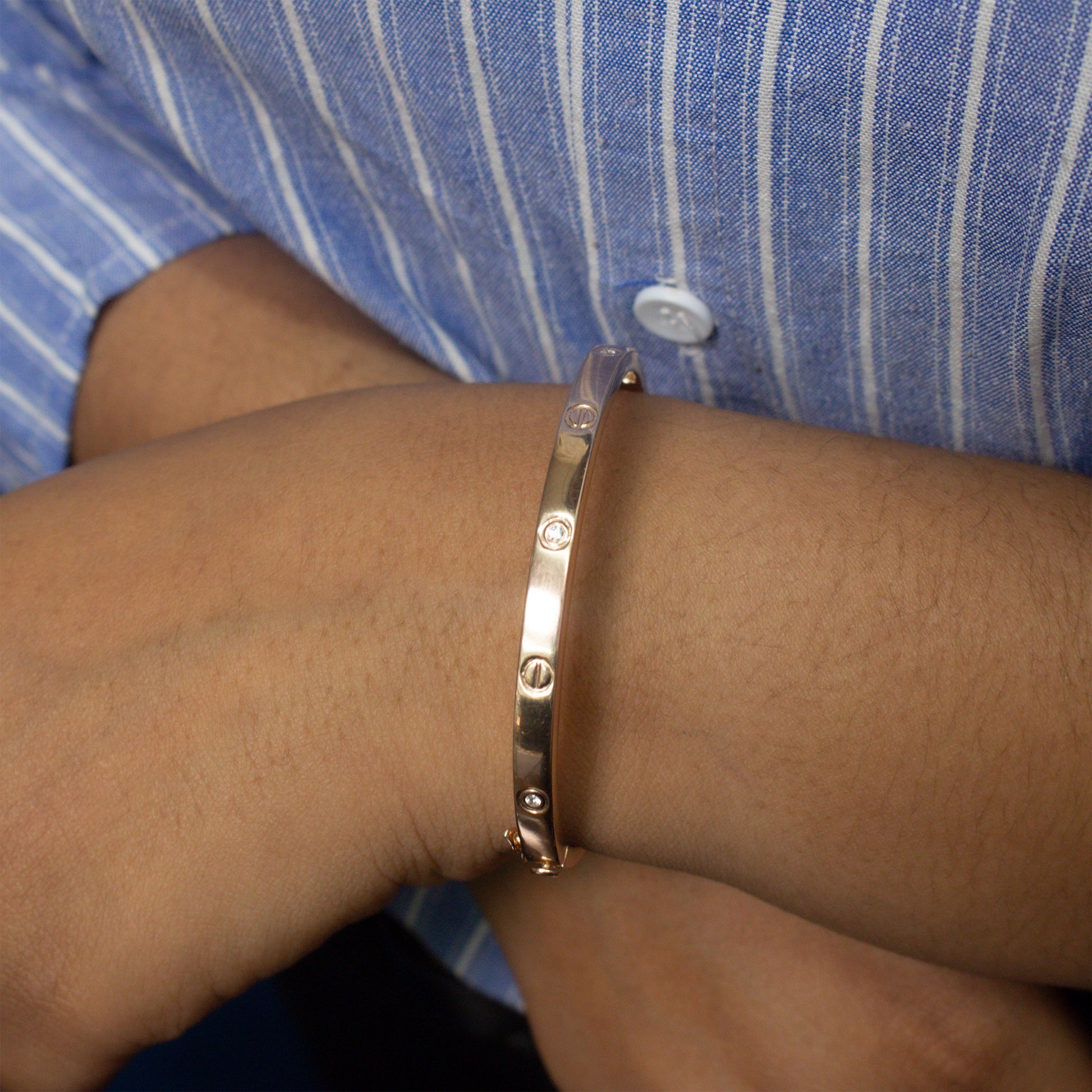 Diamond Gold Bangle for Women – Elegant Luxury Designer Cuff Bracelet - Anirudh Jewels