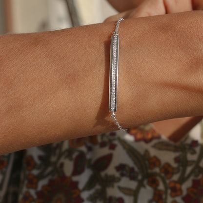 Minimal Diamond Bar Gold Bracelet - Anirudh Jewels