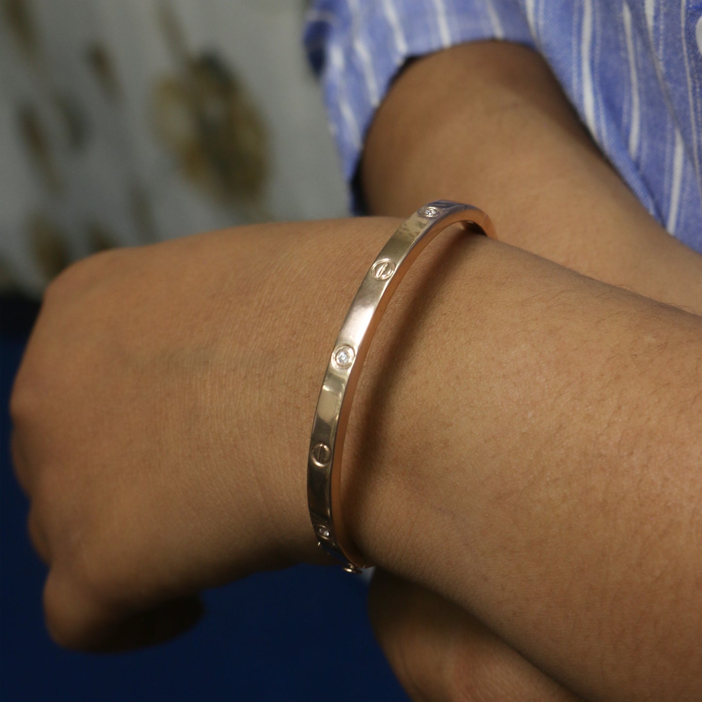 Diamond Gold Bangle for Women – Elegant Luxury Designer Cuff Bracelet - Anirudh Jewels