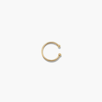 Gold nose ring on a white background