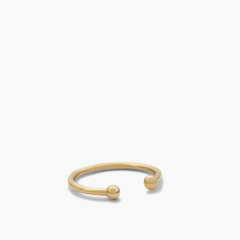 Polished Yellow Gold Open Hoop C-Cuff Earring