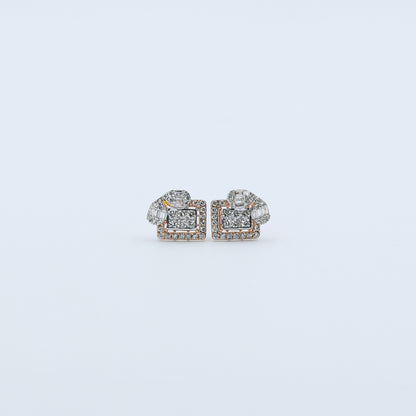 Diamond & Mixed-Cut Architectural Stud Earrings
