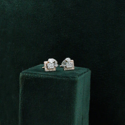 Diamond & Mixed-Cut Architectural Stud Earrings