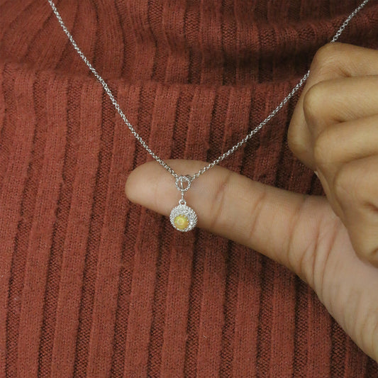 Diamond Opal Halo Gold Pendant for Women – Elegant Designer Necklace Pendant - Anirudh Jewels