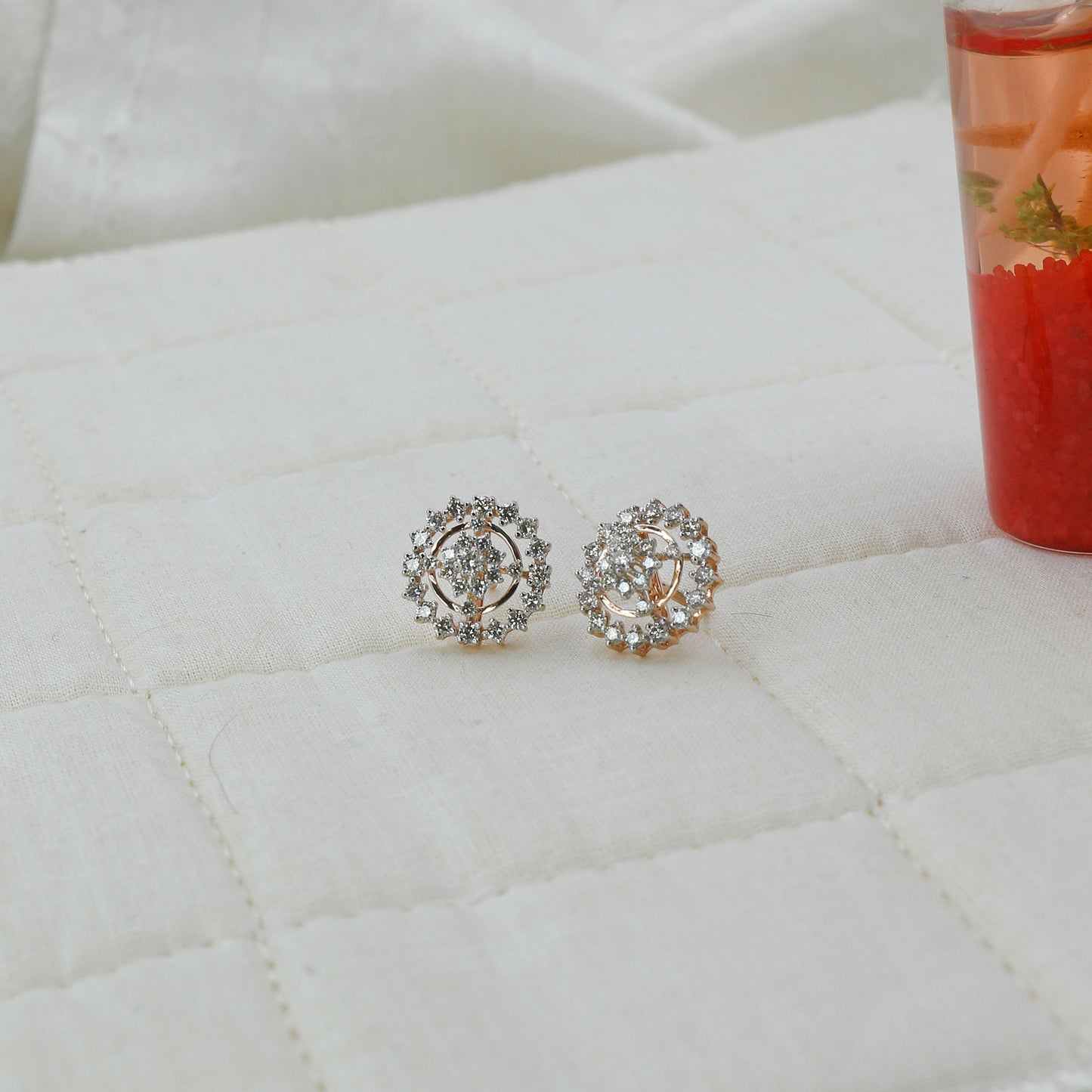 Diamond Radiance Sunburst Stud Earrings