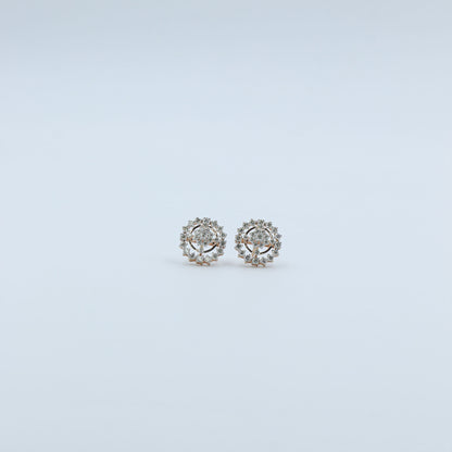Diamond Radiance Sunburst Stud Earrings