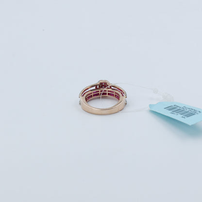 Diamond & Crimson Royal Halo Ring