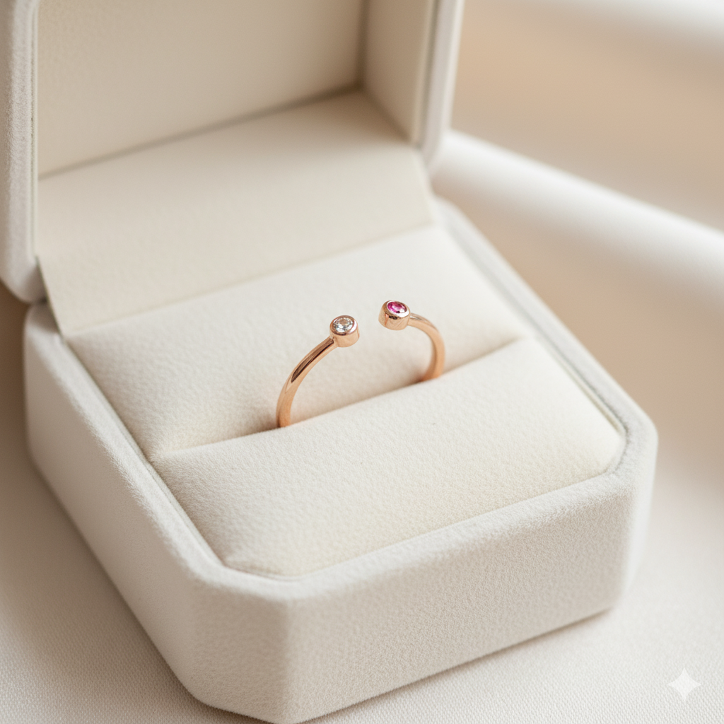 Delicate Tourmaline and Diamond Ring in Gold | Minimalist Fine Jewelry by Anirudh Jewels