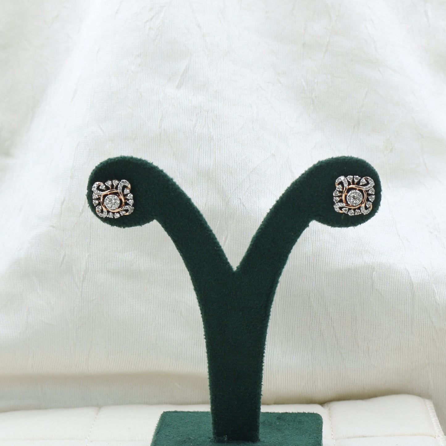 Diamond Filigree Halo Stud Earrings