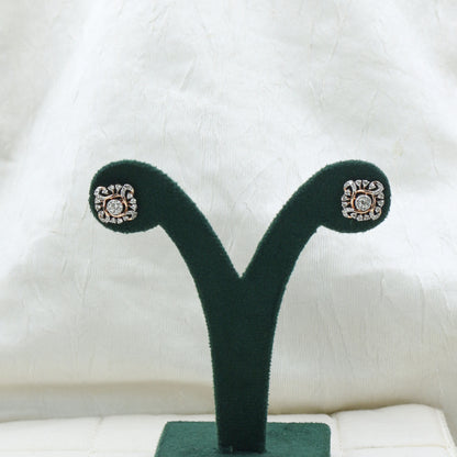 Diamond Filigree Halo Stud Earrings