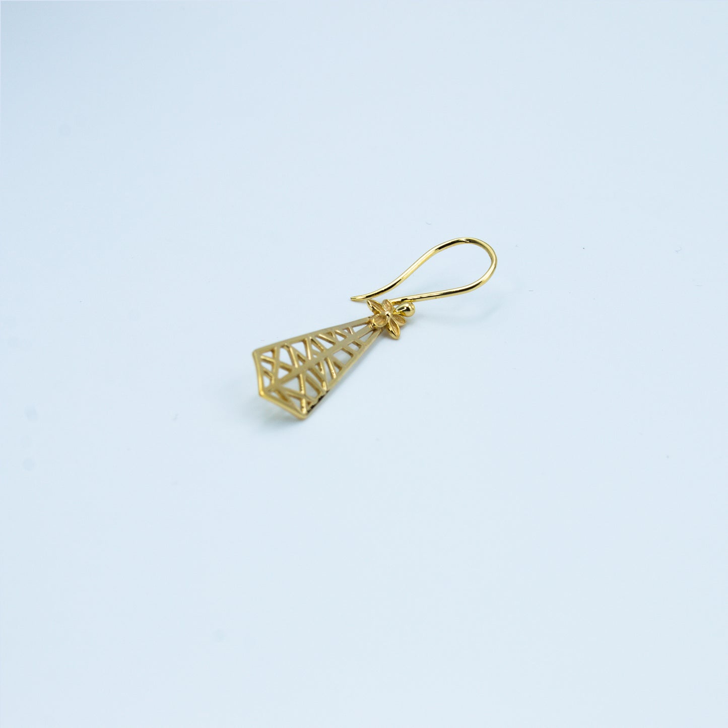 14K Gold Filigree Jali Drop Earrings