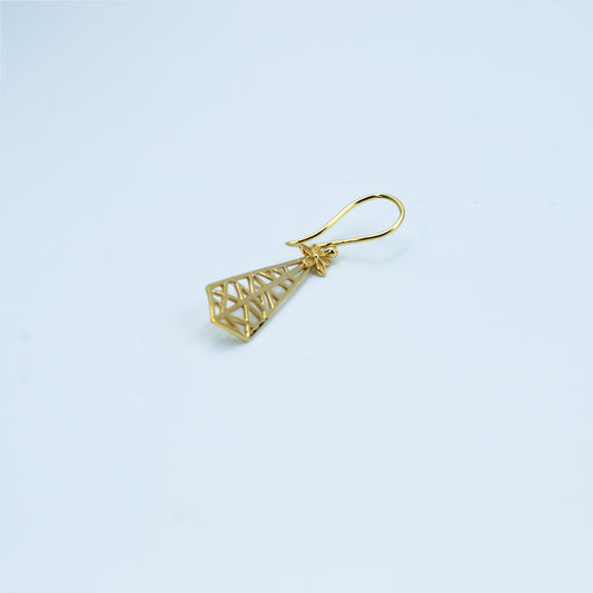 14K Gold Filigree Jali Drop Earrings