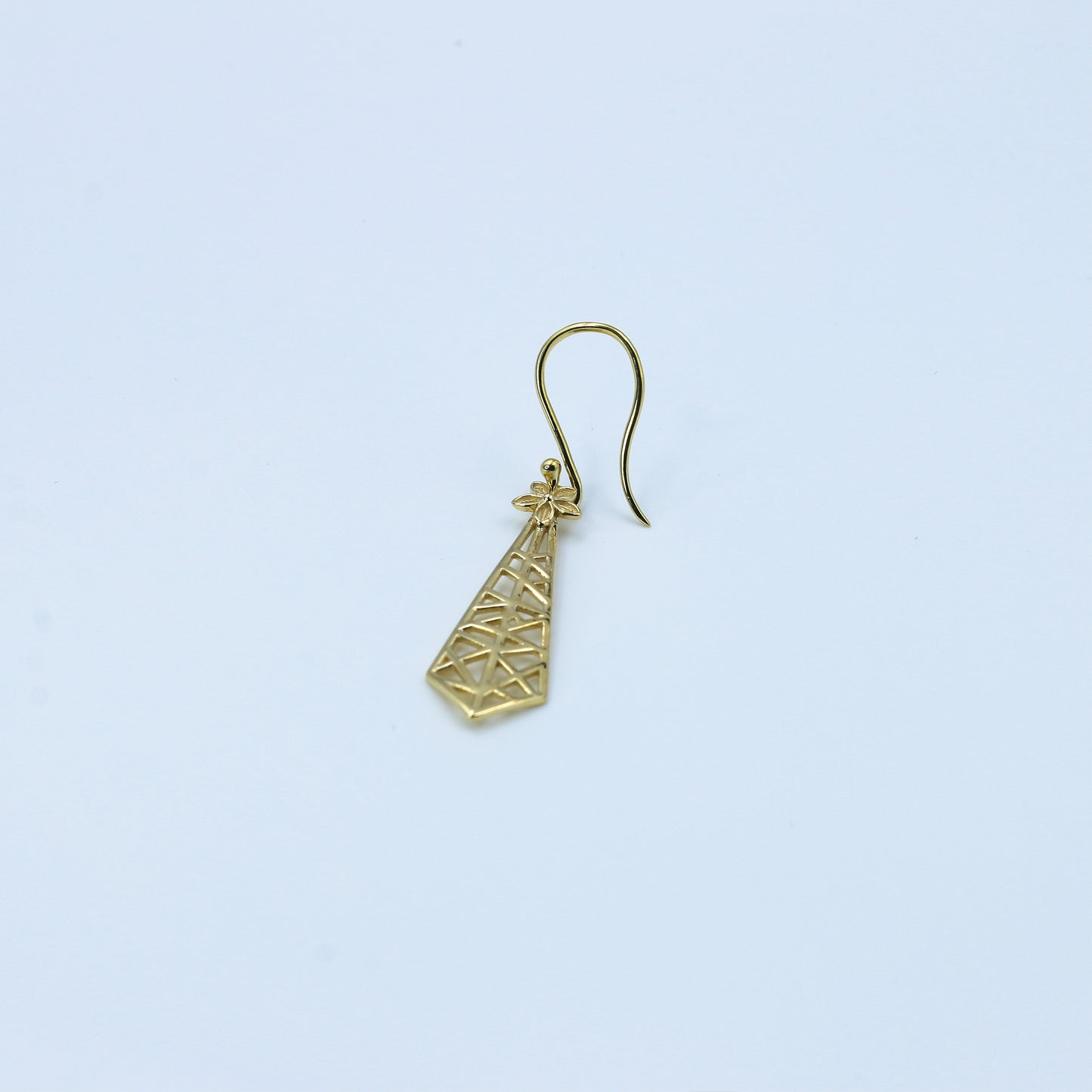 14K Gold Filigree Jali Drop Earrings
