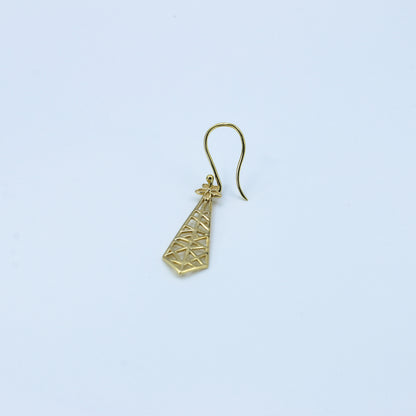 14K Gold Filigree Jali Drop Earrings