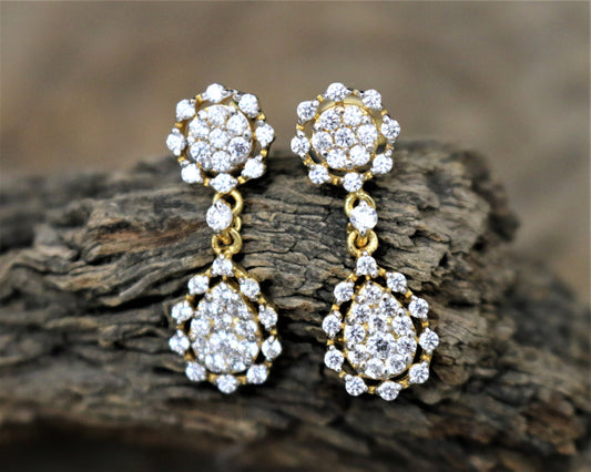 White Gold Dangle Earrings By Anirudh Jewels