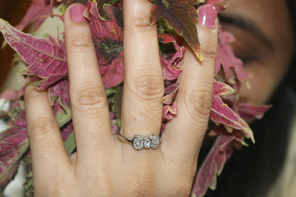Gold Ribbon Bow Engagement Ring