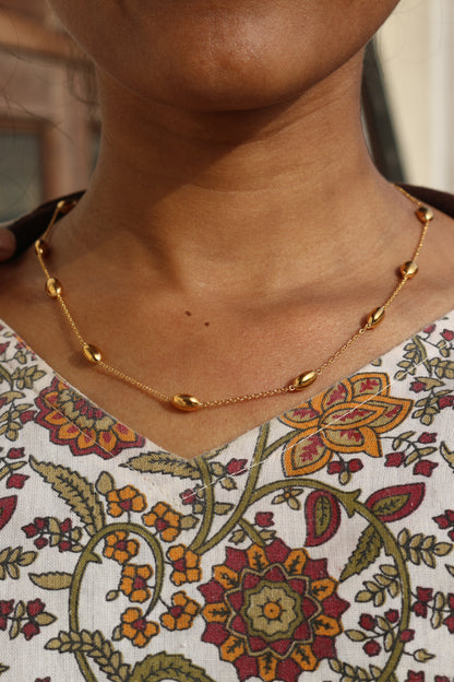 Minimal Gold Station Necklace - Anirudh Jewels
