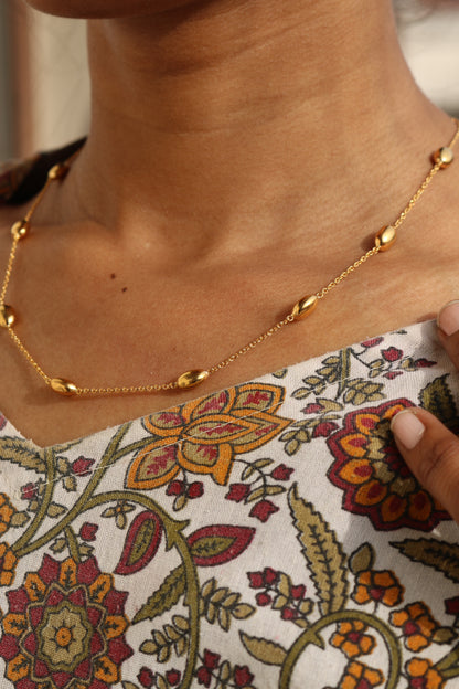 Minimal Gold Station Necklace - Anirudh Jewels