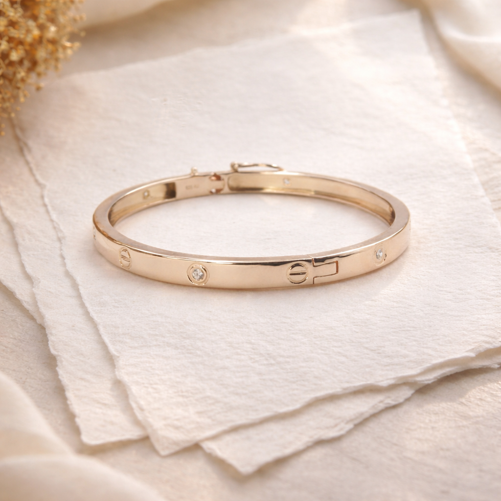 Diamond Gold Bangle for Women – Elegant Luxury Designer Cuff Bracelet - Anirudh Jewels