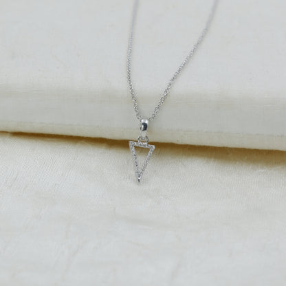 Diamond Triangle Gold Pendant – Natural Diamond Geometric Necklace - Anirudh Jewels