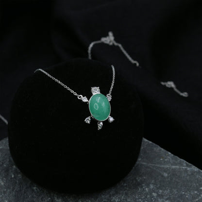 Elegant Emerald Pendant Necklace – 16+2" | 0.32 CT Diamond Accents | 3.03 CT Natural Emerald