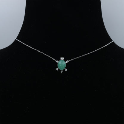 Elegant Emerald Pendant Necklace – 16+2" | 0.32 CT Diamond Accents | 3.03 CT Natural Emerald