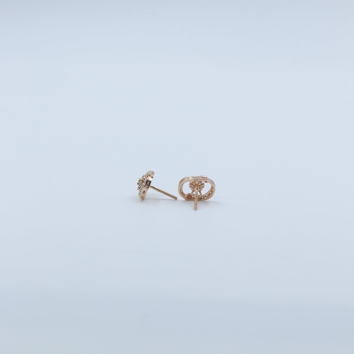 Diamond Orbital Halo Stud Earrings