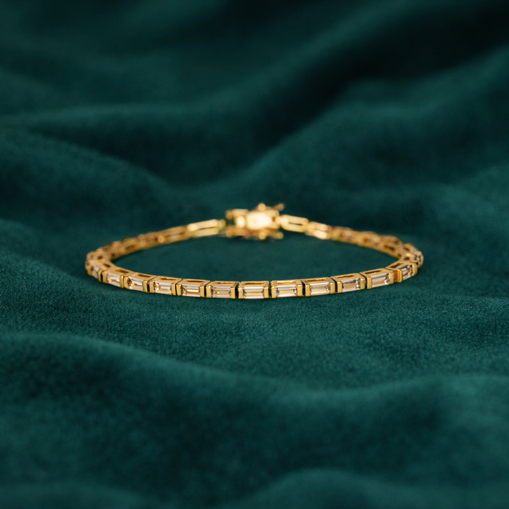 Baguette Statement Diamond Tennis Bracelet