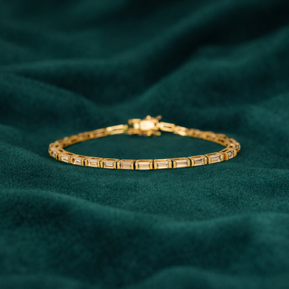 Baguette Statement Diamond Tennis Bracelet