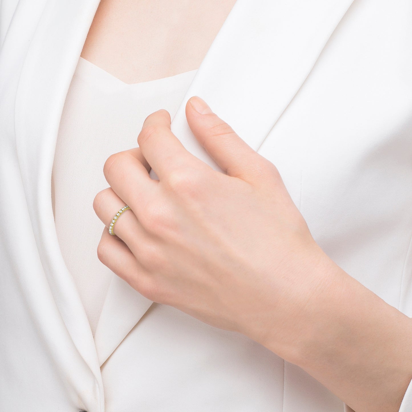 Yellow Gold 2MM Diamond Eternity Band