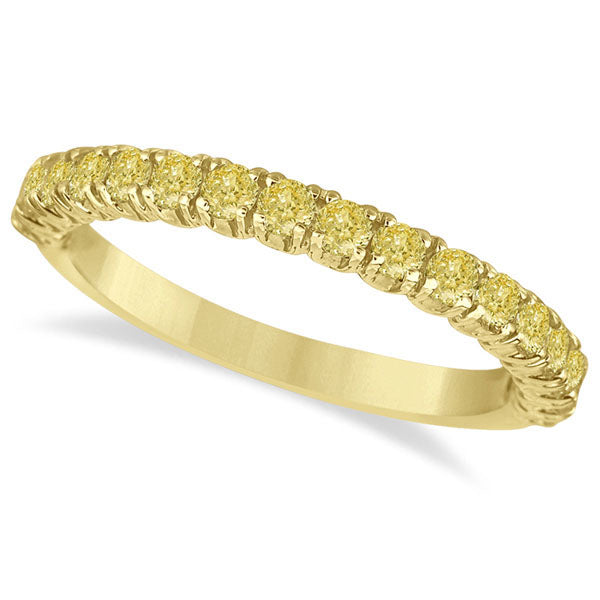 Yellow Gold Patterned Diamond Eternity Band