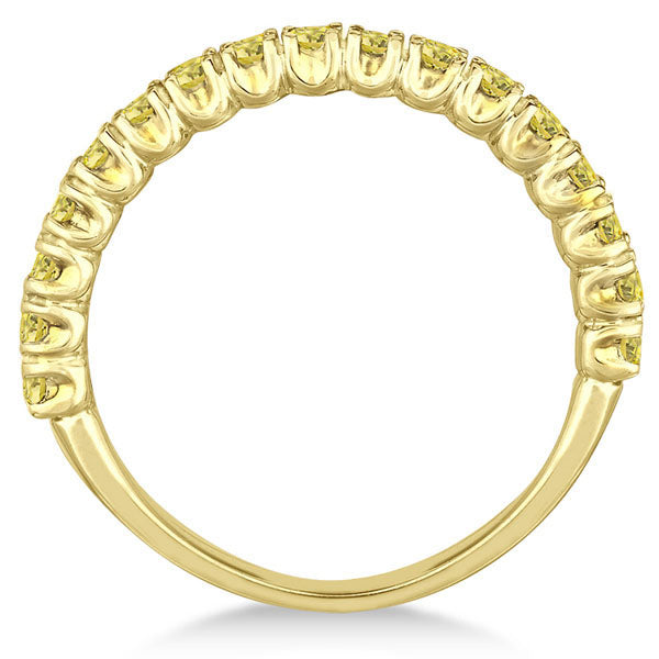 Yellow Gold Patterned Diamond Eternity Band