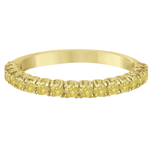 Yellow Gold Patterned Diamond Eternity Band