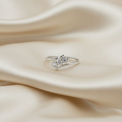 Three Stone Diamond Twist Gold Ring for Women – Elegant Designer Statement Ring - Anirudh Jewels