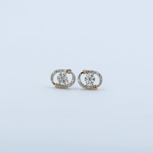 Diamond Orbital Halo Stud Earrings