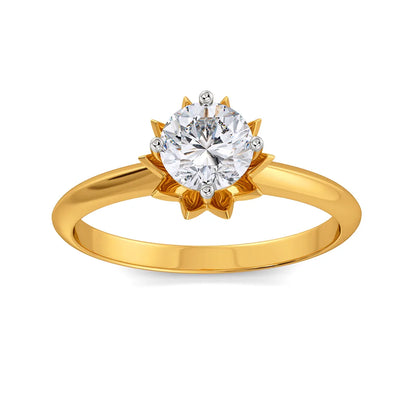 Yellow Gold Diamond Solitaire Engagement Ring