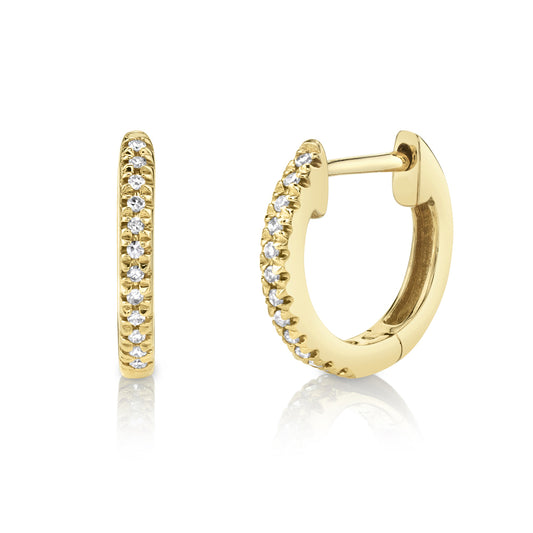 CVD Diamond Pave-Set Mini Huggie Hoop Earrings