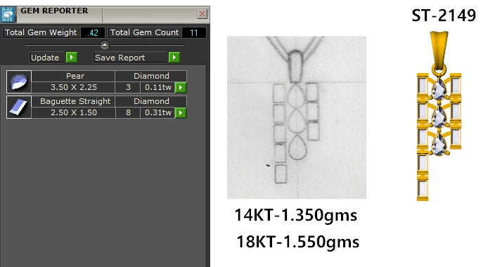Elegant Cascading Square CVD Diamond Pendant